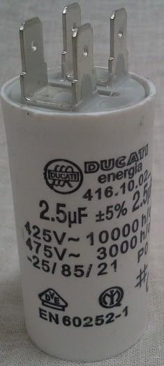Condensatore 2,5 micro farad per motore elettrico