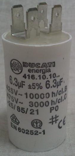 Condensatore 6,3 micro farad per motore elettrico