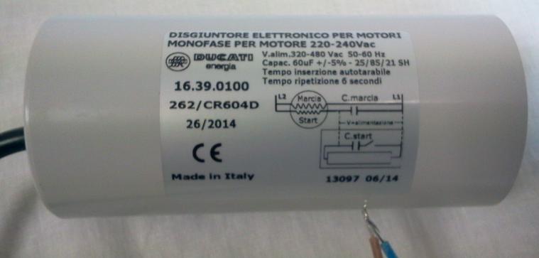 Condensatore 60 micro farad per spunti gravosi con disgiuntore
