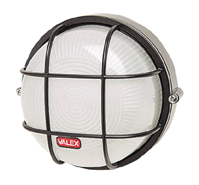 Lampada tonda da esterno in vetro ed alluminio 24 cm con grata Lampada tonda da esterno in vetro ed alluminio 24 cm con grata