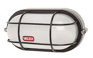 Lampada ovale da esterno in vetro ed alluminio 20 cm con grata