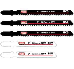 Set di 5 lame per taglio legno-metallo con seghetto alternativo