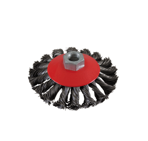 Spazzola conica intrecciata 100 mm per smerigliatrici angolari