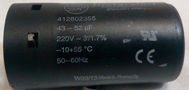 Condensatore elettrolitico 43 - 52 micro farad per spunto motore