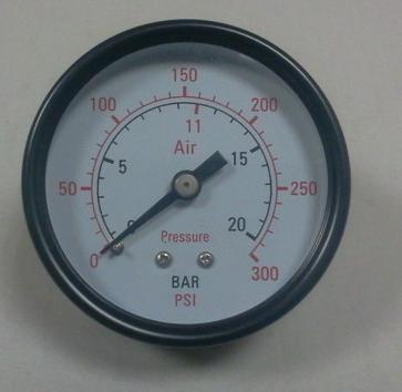 Manometro diam. 50 mm 0/20 bar attacco 1/4" maschio posteriore