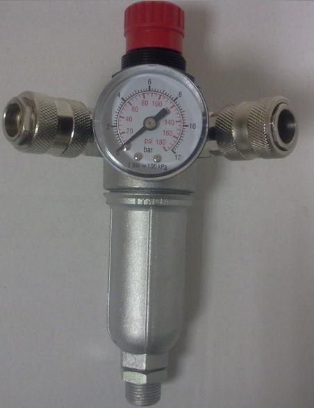 Riduttore di pressione a colonnina 3/8" con 2 uscite